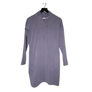 Athleta Dress XS Gray SoftTech Shift Wool Blend Stretch Casual Pocket Athleisure